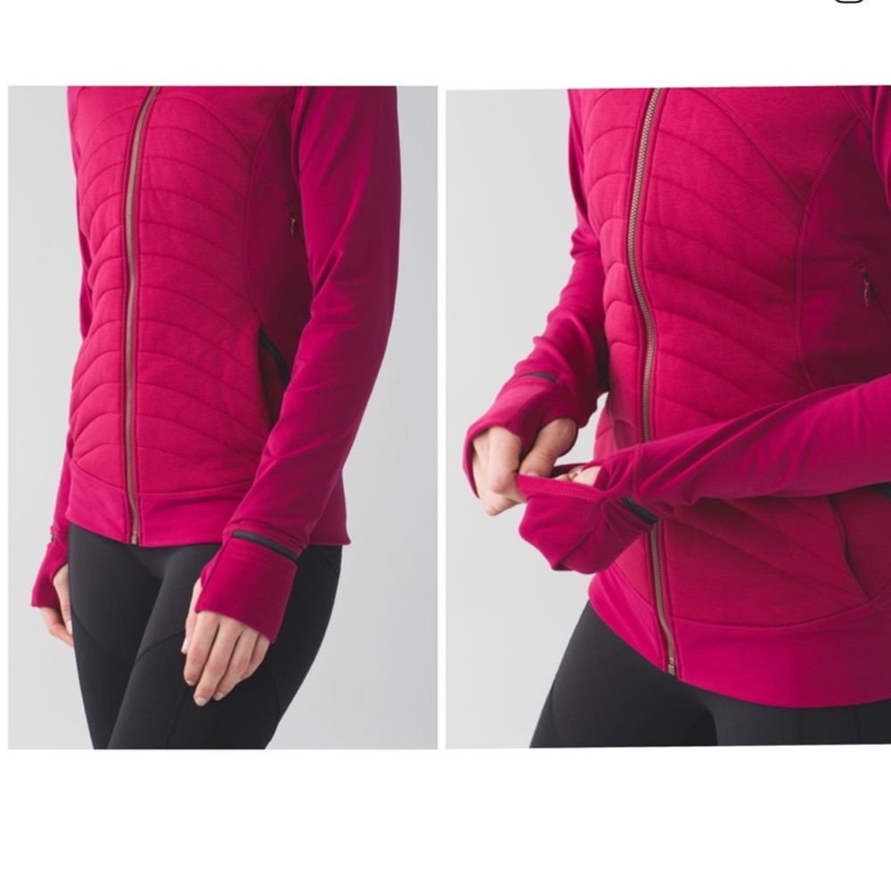 Lululemon Fleece Out Jacket Berry Rumble Size 4 - Picture 10 of 13